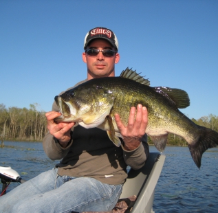 Steve Caldwell with a nice 11 lb fish from Oakwood Lake Leon